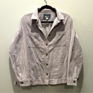 LL Bean Comfort Corduroy Relaxed Fit Jacket Shacket Light Purple 100% Cotton